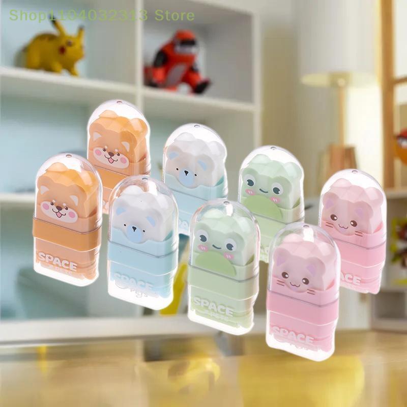 2Pcs/Set Roller Eraser Animal Shaped Eraser Clean Few Shavings Cute Cartoon Eraser
