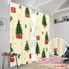 Set Of 2 Plane Printing Curtain Popular Christmas Tree Gift Star Durable Polyester Fabric Without Rod Decorations Outdoor