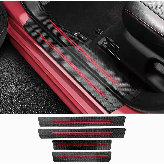 Door sill Protector, Door sill Scratch Protection (for All car Models) Red-4pc