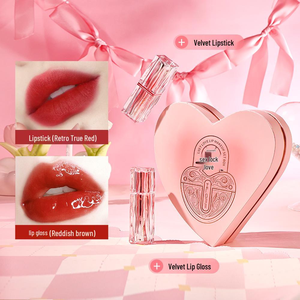 HLOFF Forever Love Velvet Lip Gloss & Lipstick Set - Valentine's & Birthday Gift