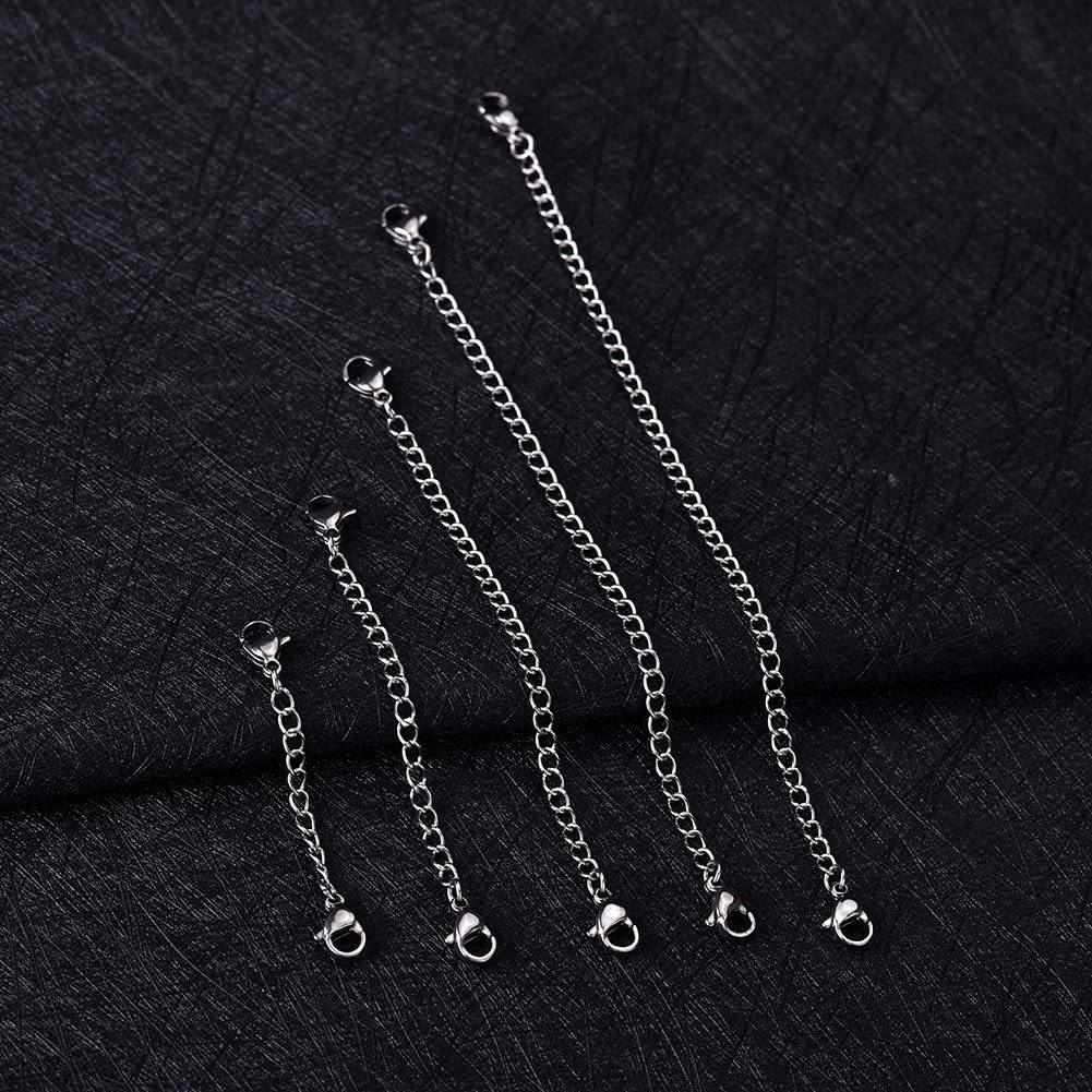 Gold Necklace Extender Chain with Double Lobster Clasp - Multi-Size Adjustable, Handmade DIY Extension.
