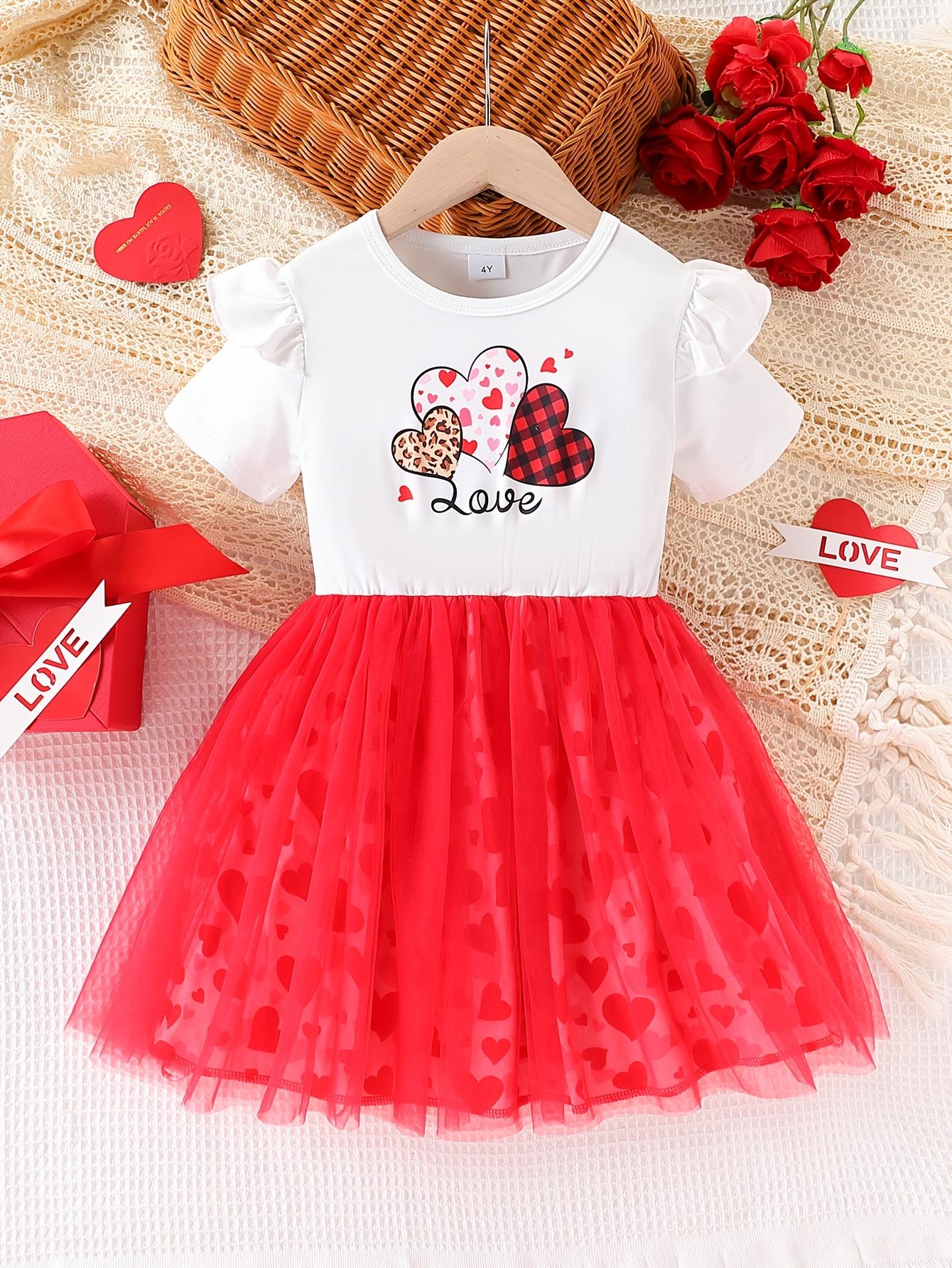 

Girls Dress Age 4-7 Years Unicorn Print Summer Dress Kids Princess Tulle Party Dress for Little Girl Birthday Outfit 7Y червоний