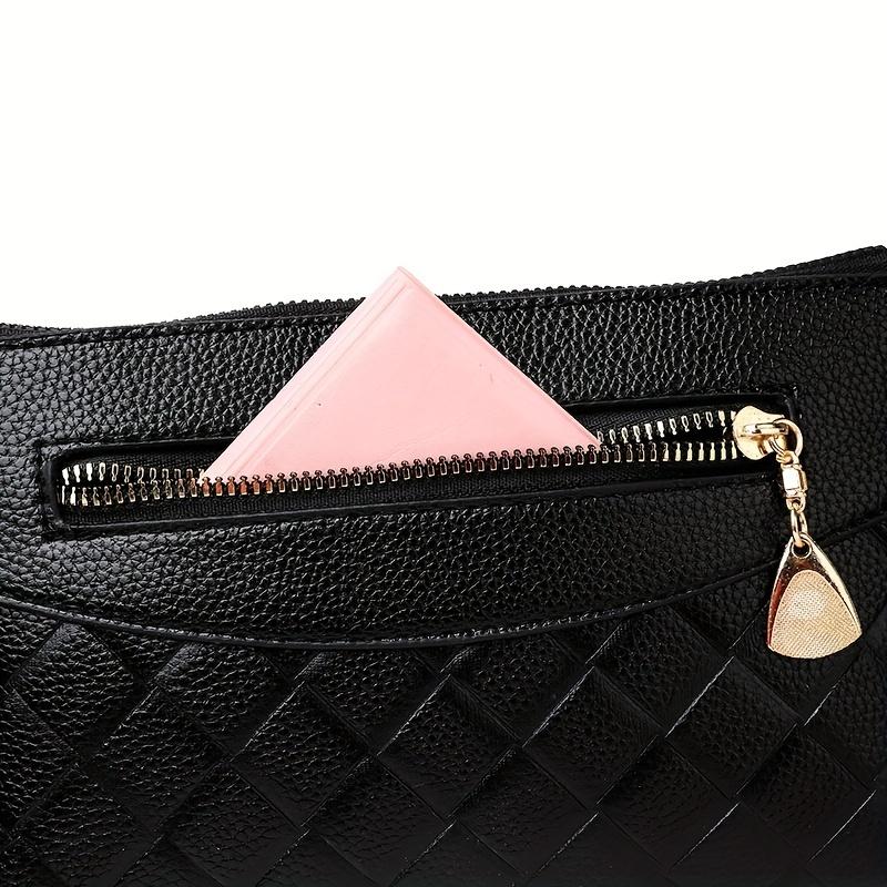 Flower Printed Crossbody Bag, Women's Multi Zipper Clutch Wallet, Fashion Shoulder Purses For Daily Use