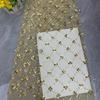 Square Sequins Organza Lace Fabric 1/3/5Yard French Luxury Beads Lace Nigerian Sequins Tulle Lace Fabric for Wedding Party Dress