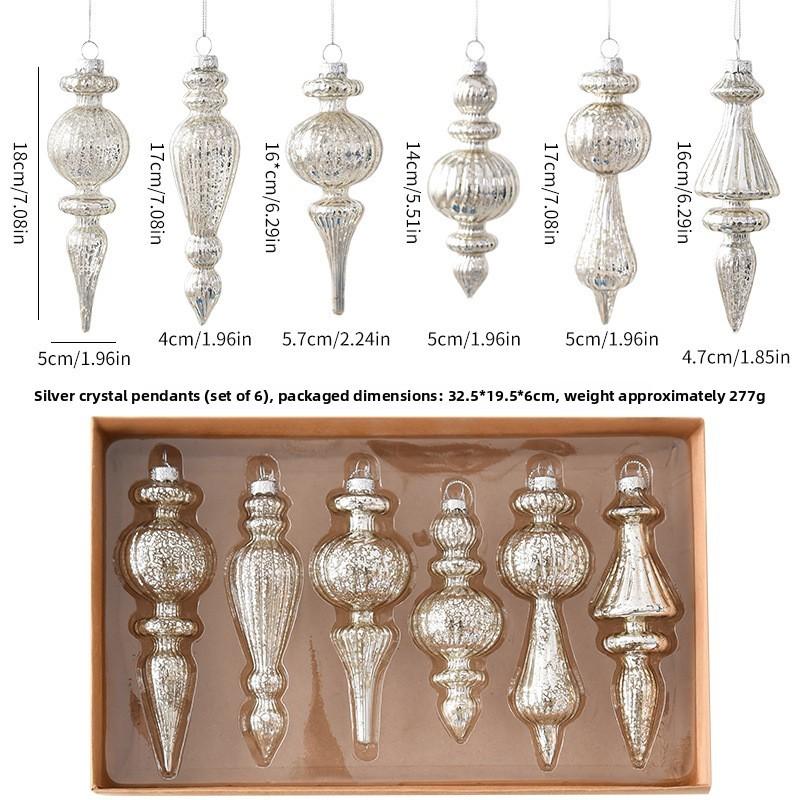 Joymerry Christmas Glass Tree Ornaments Gift Box Set With Lighttransmitting Design For Holiday Decor