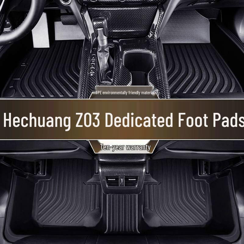 Custom Anti-Slip TPE Floor Mats for Hechuang Z03 (Model Years 21-23), Wear-Resistant Car Interior Decoration.