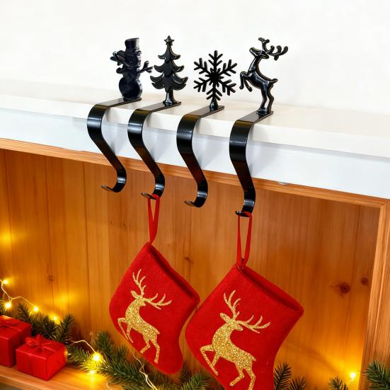 Χριστουγεννιάτικος Γάντζος Κάλτσας Αντιολισθητικός Μεταλλικός Κρεμαστής Κάλτσας Τάρανδος Νιφάδα Χιονιού Χιονάνθρωπος Δέντρο Τζάκι Γάντζος για Κρέμασμα Χριστουγεννιάτικων Στολιδιών Στεφάνια Διακόσμηση Πάρτι