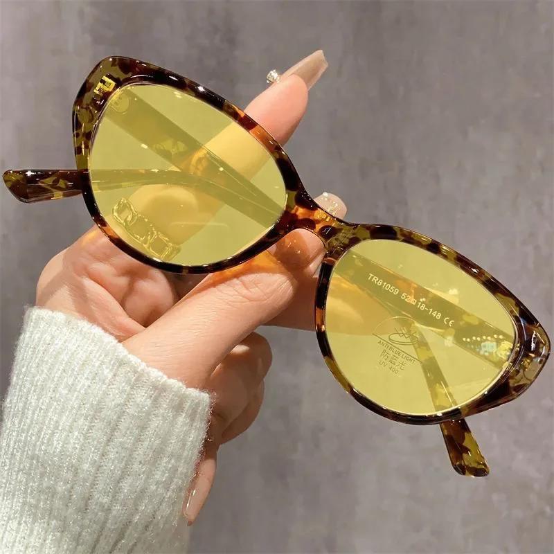 Anti Blue Light Night Vision Myopia Glasses Retro Cat Eye Ultra Light Small Frame Night Vision Goggles Trendy Versatile Glasses