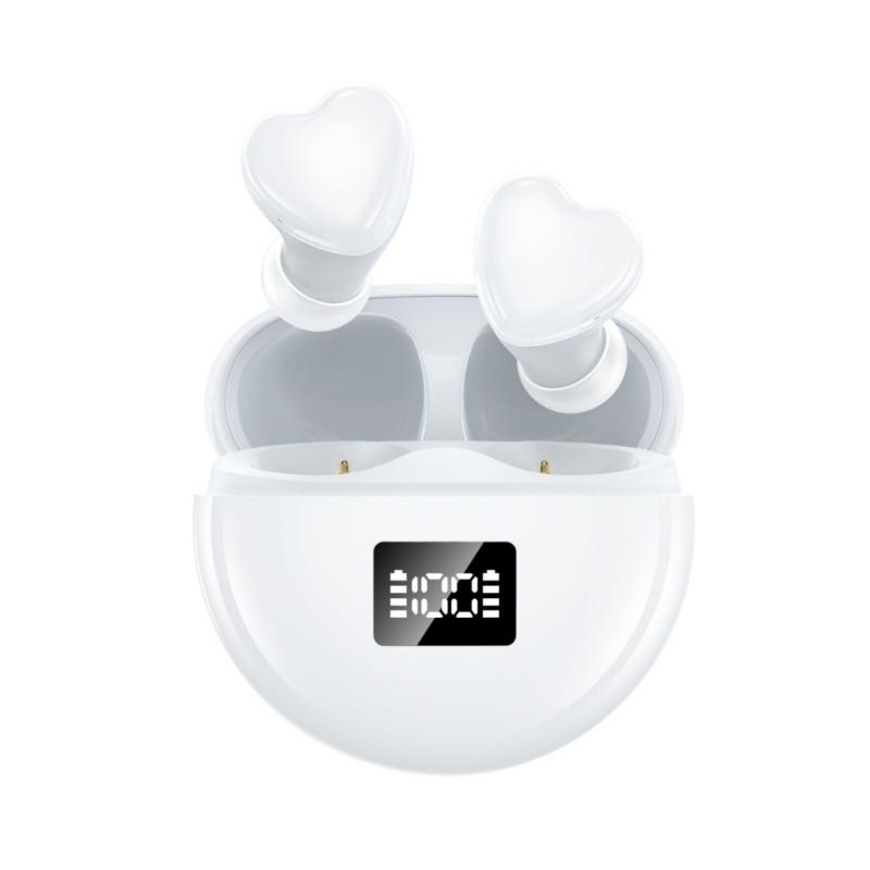 Lovely Heart Shape Wireless Earphones Earbuds With Modern Wireless Headphones And Comfortable Fit For Daily Use TE-I3