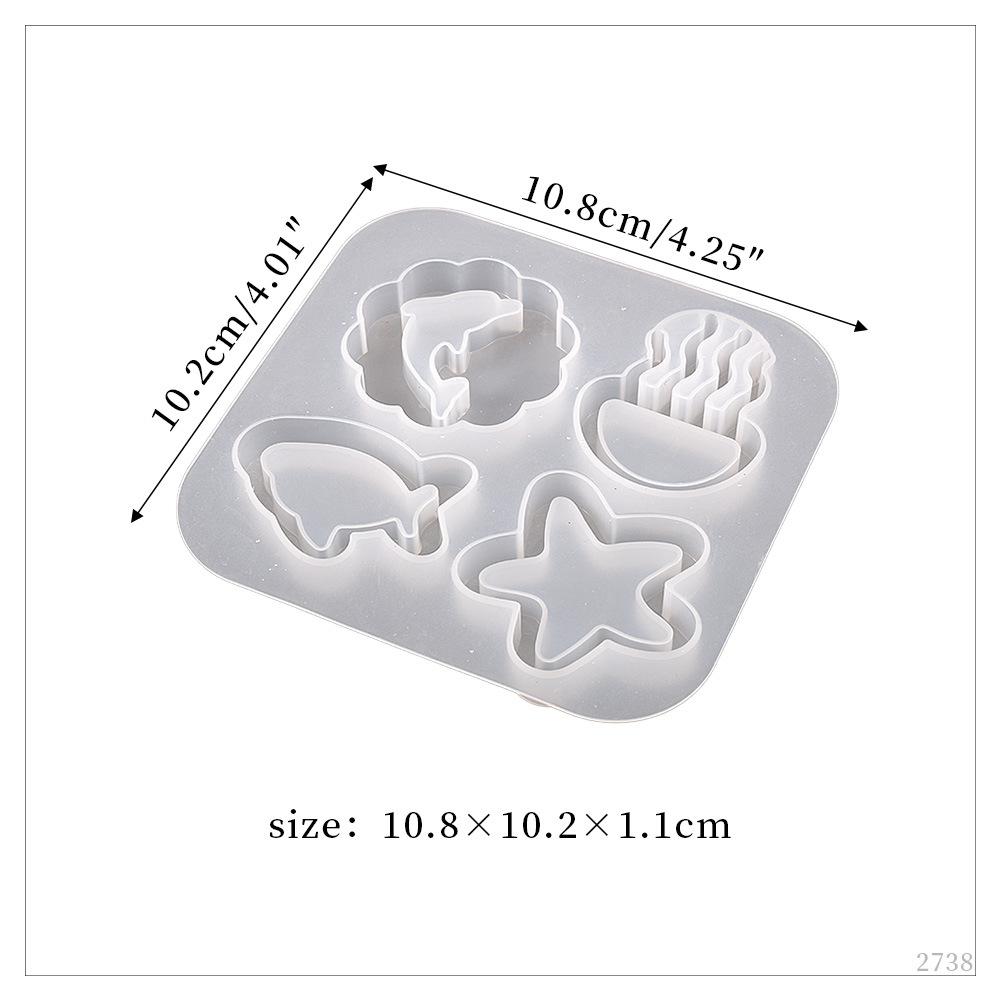 3D Marine Animals Flower Quicksand Silicone Mold Resin Shaker Charm Mould Keychain Pendant Jewelry Making Tools DIY Craft Supply
