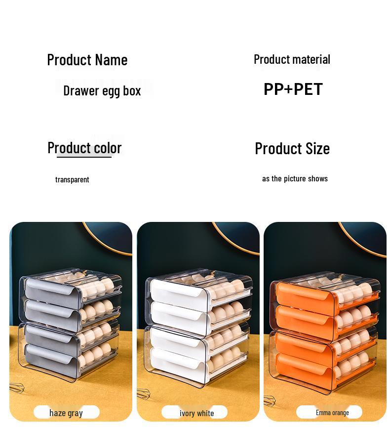 Double-Layer 32-Grid Transparent Egg Storage Box