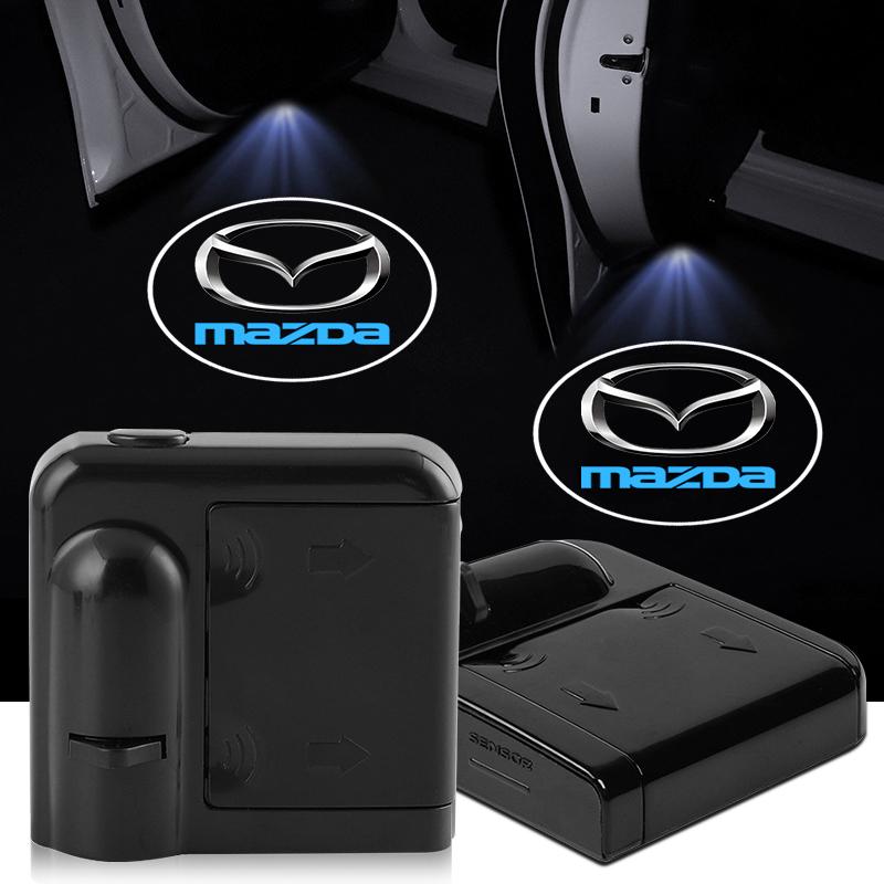 2Pcs Car Door Emblem Light LED Welcome Lamp Wireless Laser Projector For Mazda 2 3 4 5 6 7 8 9 323 626 Axela CX3 CX4 CX5 CX6 CX7 CX9 MX3 RX7 RX8