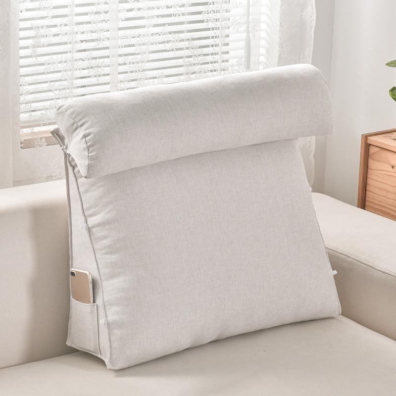 

Soft Large Headboard Cushion,Single Reading Pillows & Cushionsn,Ideal for Use on Sofas and Beds,Providing Neck and Waist Comfort 45x45x20cm білий