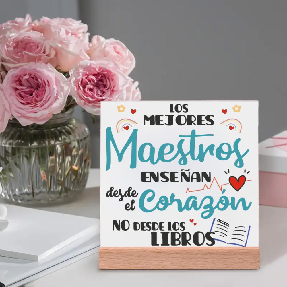 Sem Professores Como Você a Vida Não Teria Classe Placa Impressa Sinal Presente Cerâmica Pôsteres Suporte de Madeira Decoração de Mesa Melhor Presente