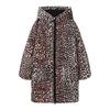 Womens Oversized Leopard Print Cotton Puffer Coat Long Sleeve Streetwear 2025