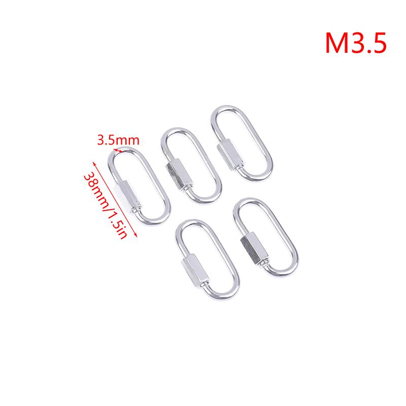 

5Pcs Set Quick Link Carabiner Buckles M3.5/4/6/8/10 Stainless Steel Connect Hook Mountaineering Chain Track Connecting Ring
