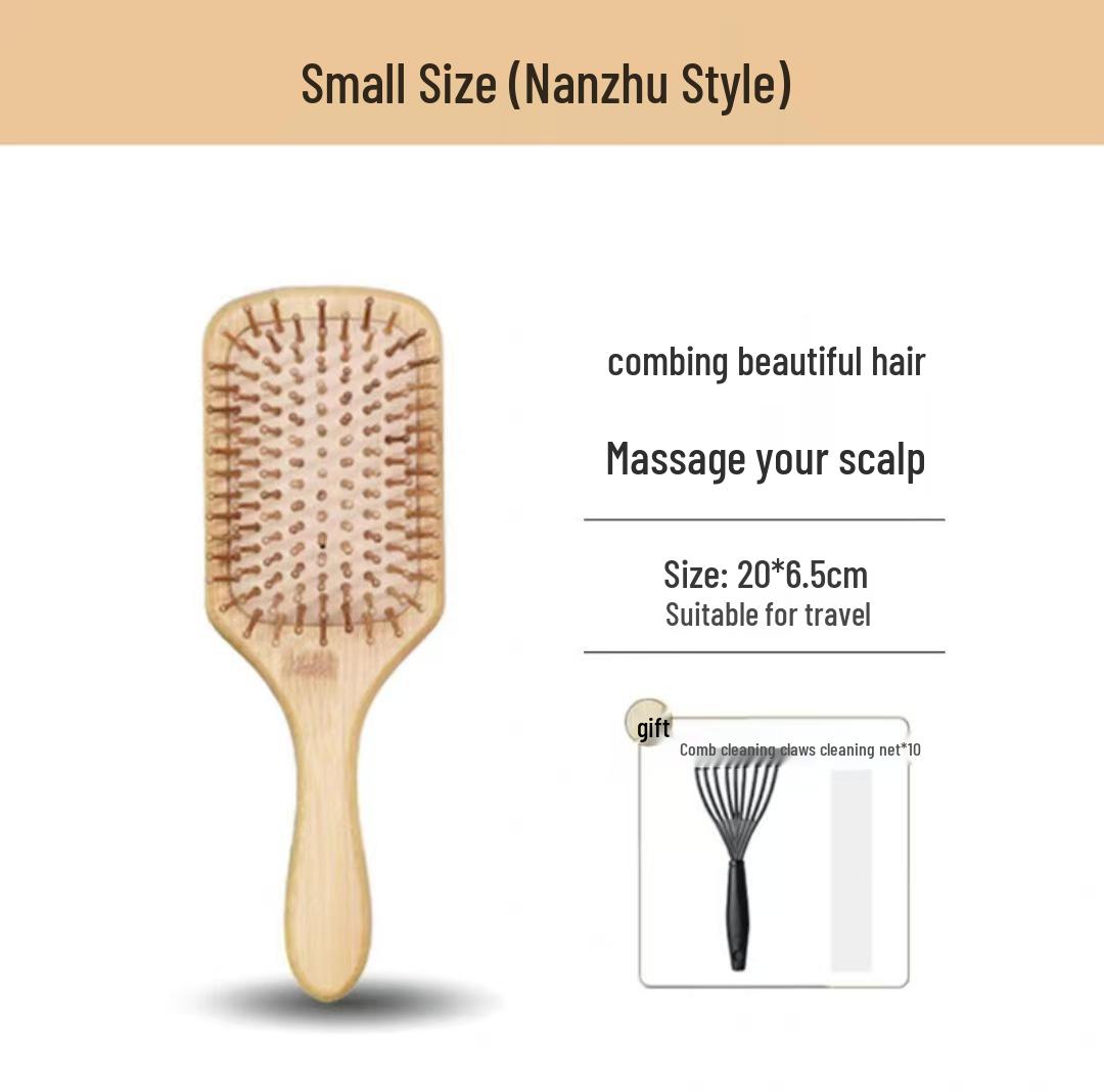 Bamboo Wood Air Cushion Comb for Fluffy Hair Styling and Scalp Massage