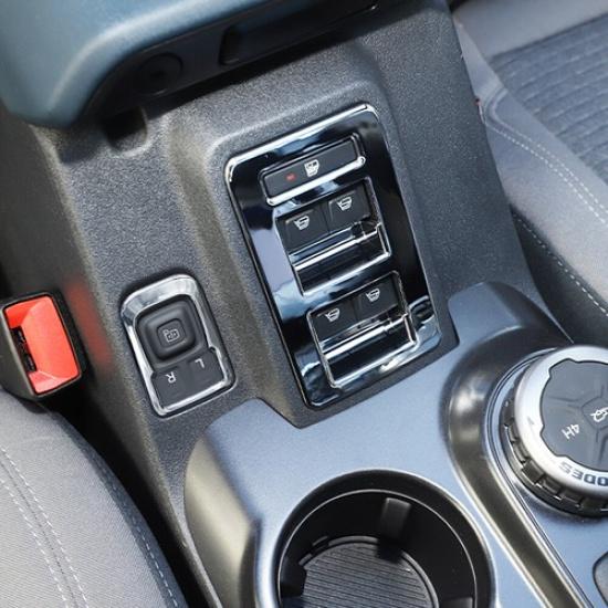 Interior Chrome Window Switch Trim Cover Decor Accessories For Ford Bronco ABS