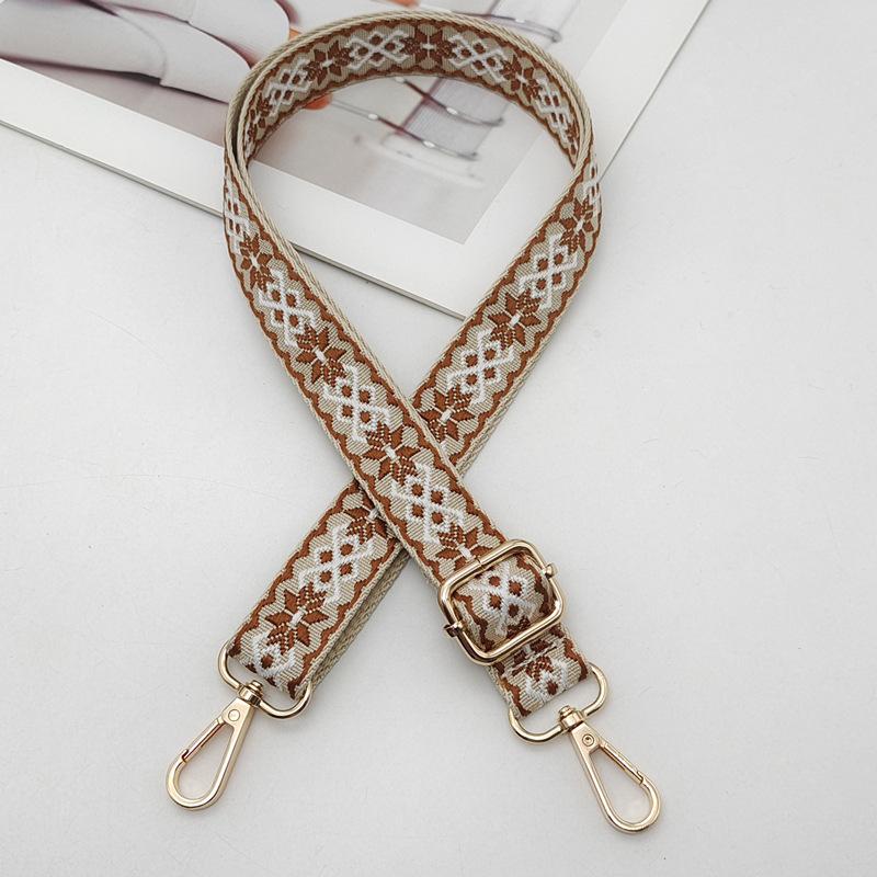 Embroidery Color Adjustable Women's Bag Strap Replaceable Ethnic Style Bag Strap Accessories Single Shoulder Crossbody Narrow