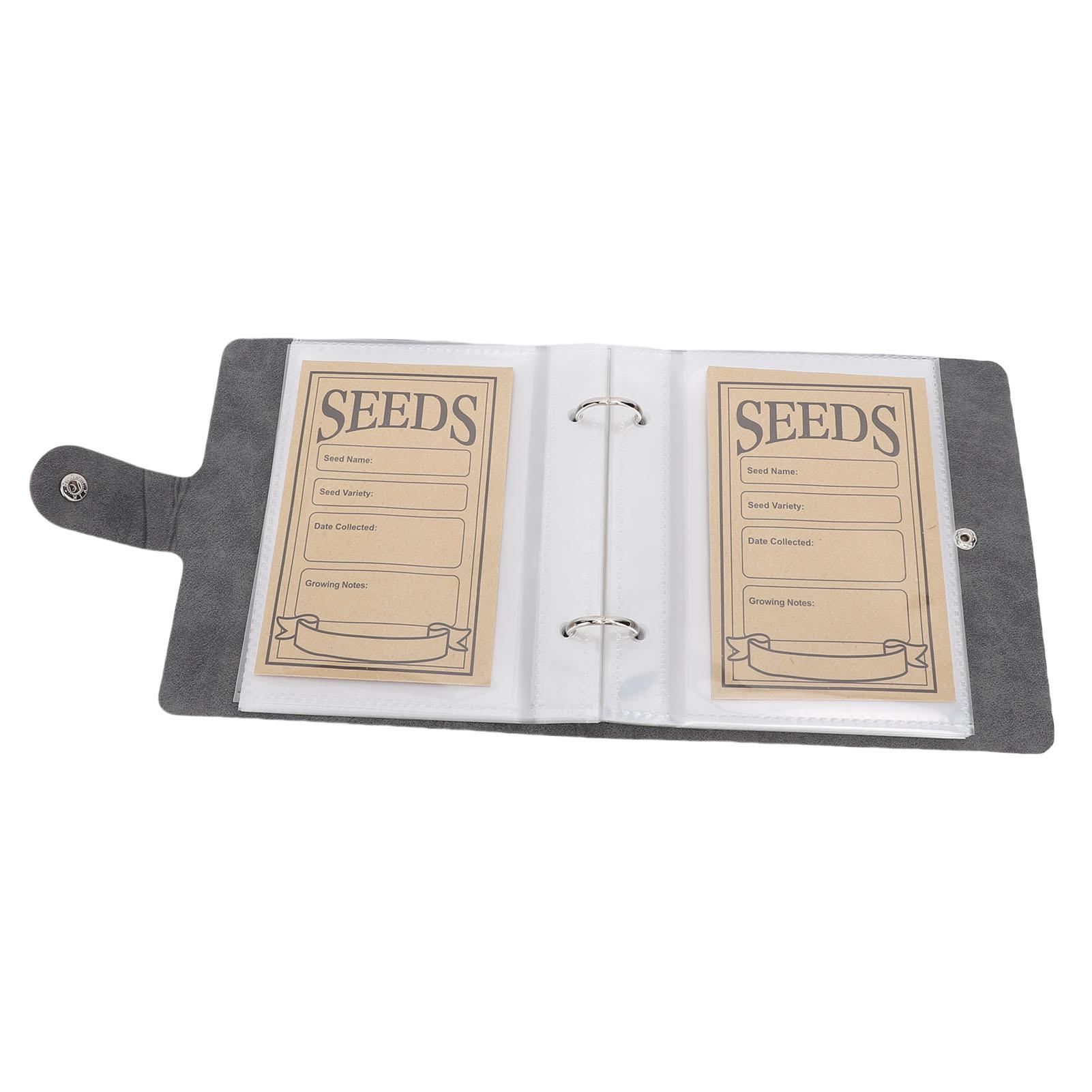

Органайзер для образцов растений Книга из ПУ кожи и 50 запечатываемых крафтовых бумажных конвертов для хранения образцов овощей и цветов