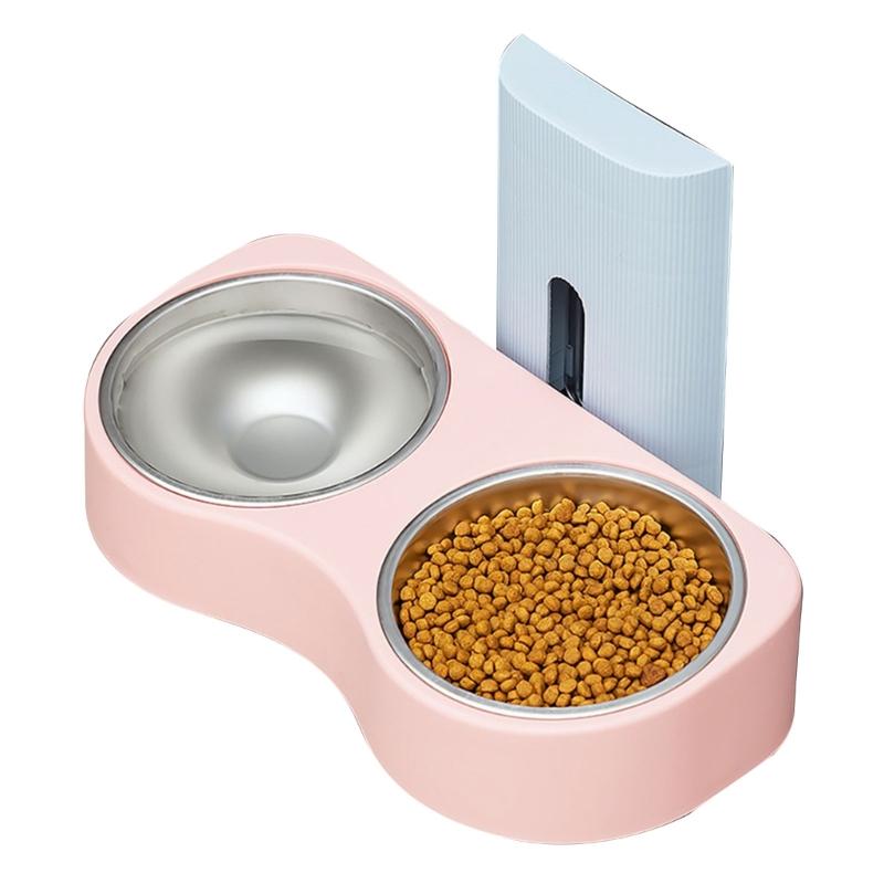 Cats Bowl Wall Mounted Dogs Eatting Bowl with Double Bowl Protect Neck Bowl X3UC