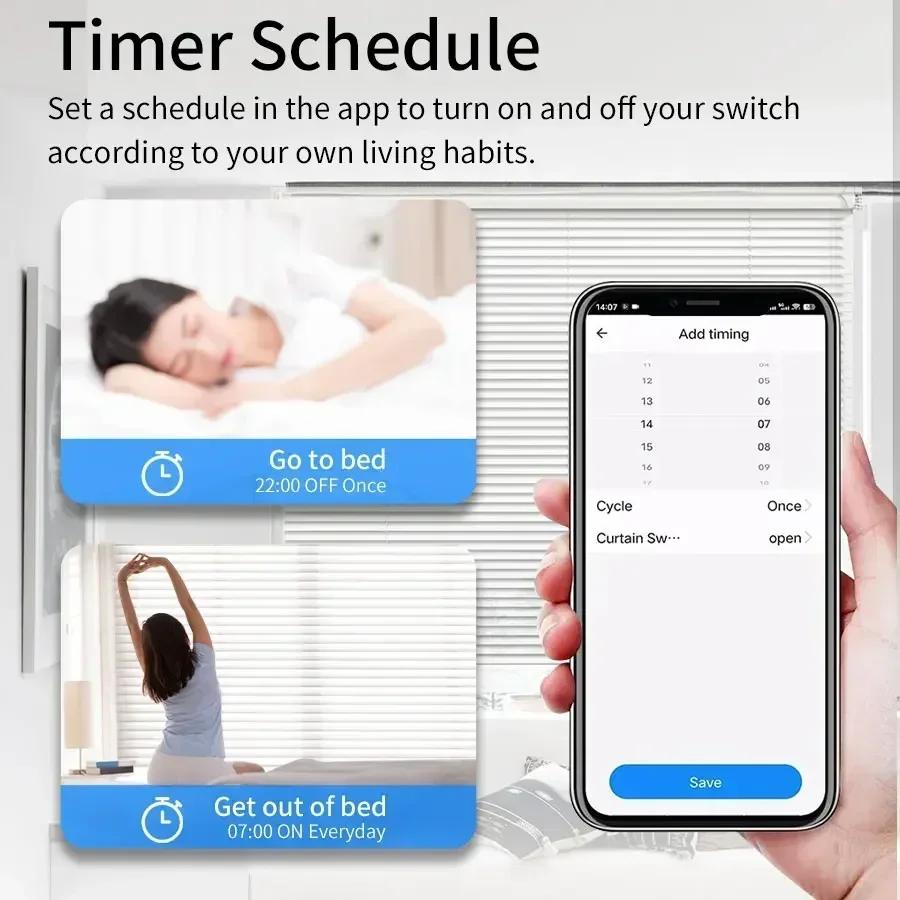 Tuya WiFi ZigBee Smart Curtain Module Blinds Roller Shutter Electric Motor Smart Curtain Switch Works with Alexa Google Home