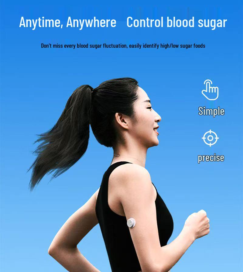 Outai M8 Smart Blood Glucose Monitor: High Precision, 24-Hour Continuous Tracking for Home Use.
