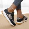 Women Platform Sneakers  New Round Toe Low-top Leopard Wedge Shoes for Women Lace Up Casual Sneakers Zapatos De Mujer