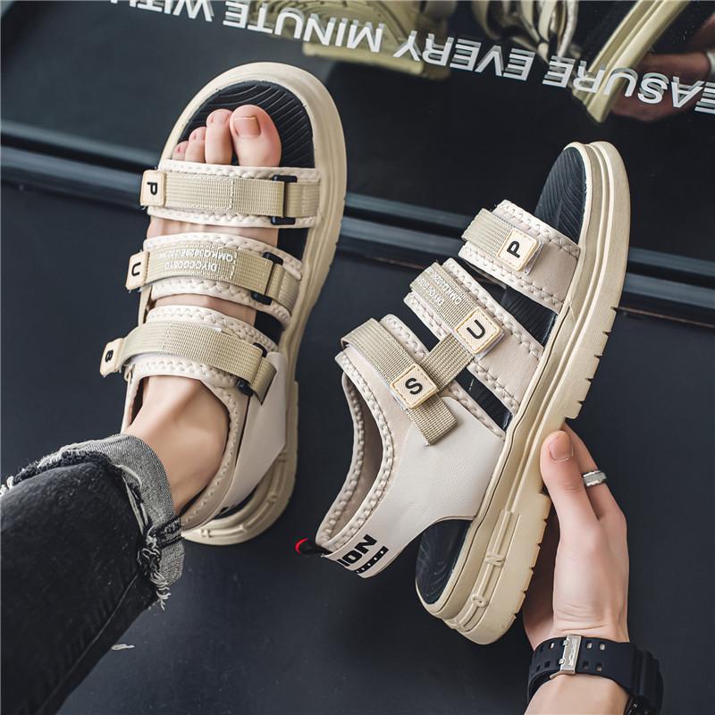 Fashion Men's Sandals Summer Outdoor Breathable Casual Slippers Non Slip Lightweight Sports Trendy Driving Beach Roman Sandals