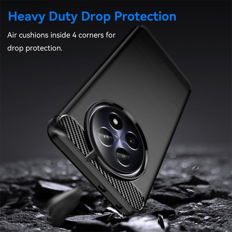 For Realme 12X Case Bumper Anti-knock Soft TPU Silicone Carbon Fiber Back Cover For Realme 12X 5G Case For Realme 12X 5G Case
