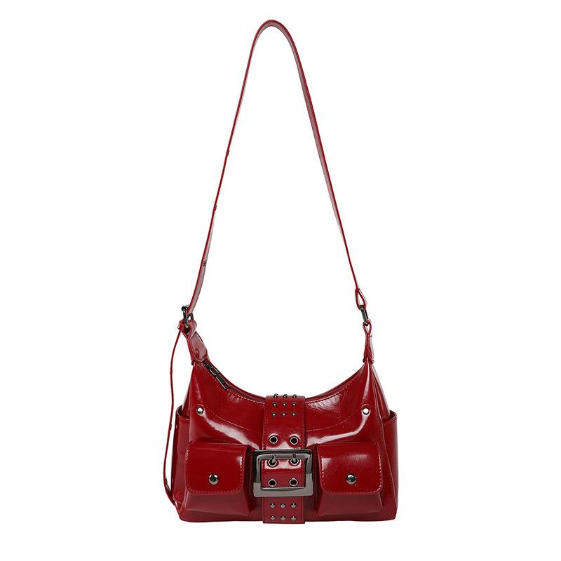 Niche design handbag rivet shoulder underarm bag women's 2025 new high-end commuter tote bag