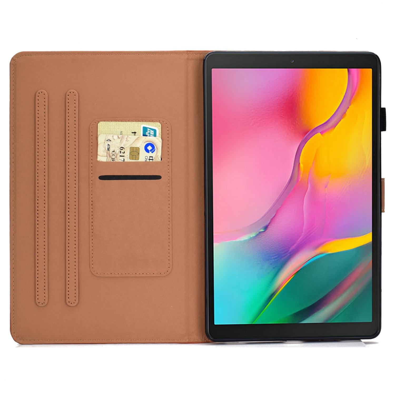 

For Samsung Galaxy Tab A 10.1 (2019) T510/T515 PU Leather Solid Color Tablet Case Magnetic Clasp Adjustable Stand Cover with Card Slots Black