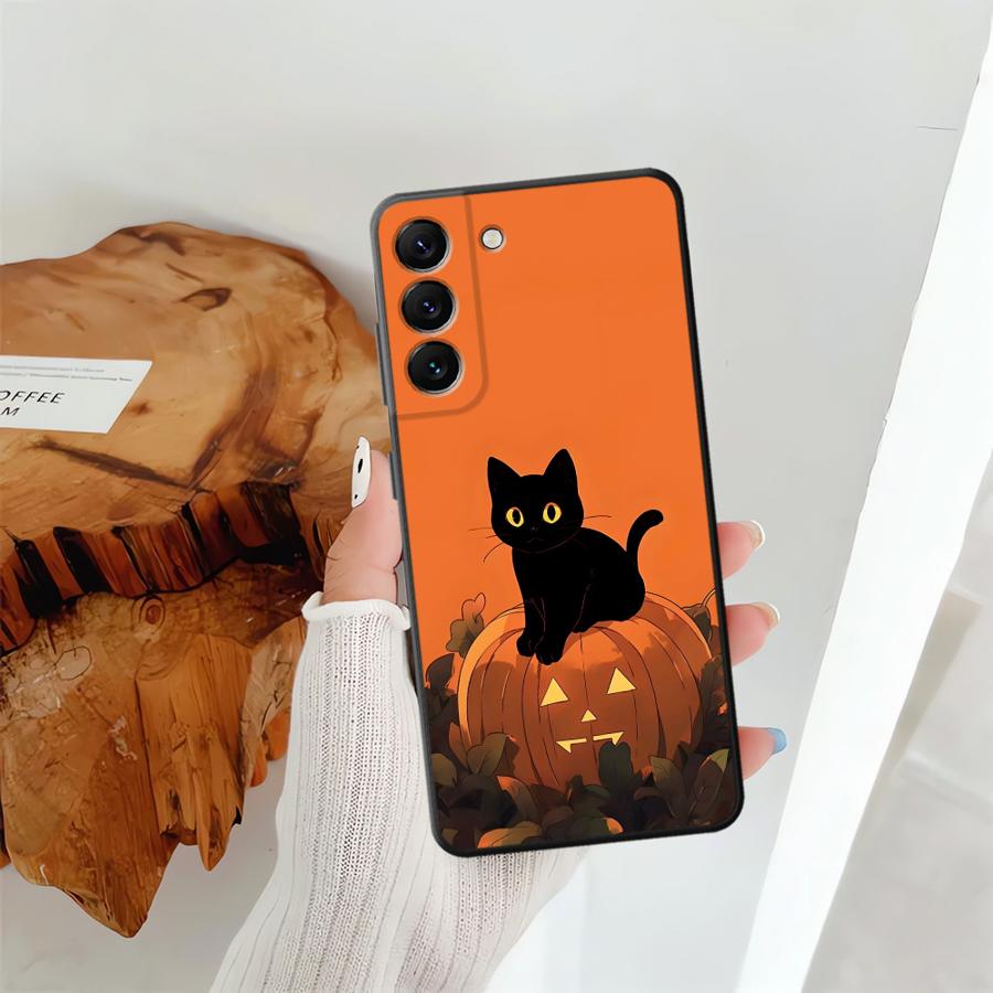 Pumpkin Spider Case for Samsung Galaxy A50 A10 A12 A40 A16 A06 A70 A04 A03 A20 A13 A05 A30 A15 Black Soft Phone Cover