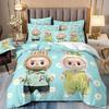 Cartoon Cute Labub 3D Printed Quilt Cover Three-Piece Set Student Dormitory Bedding Four-Piece Set
