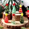 6 Pcs Glass Christmas Tree Gifts Set Mini Crystal Christmas Tree Figurine Miniature Glass Statue Xmas Party Favor Festival Gifts