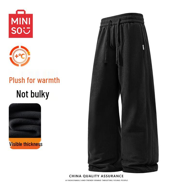 MINISO Men's Heavyweight Fleece-lined Corduroy Casual Pants