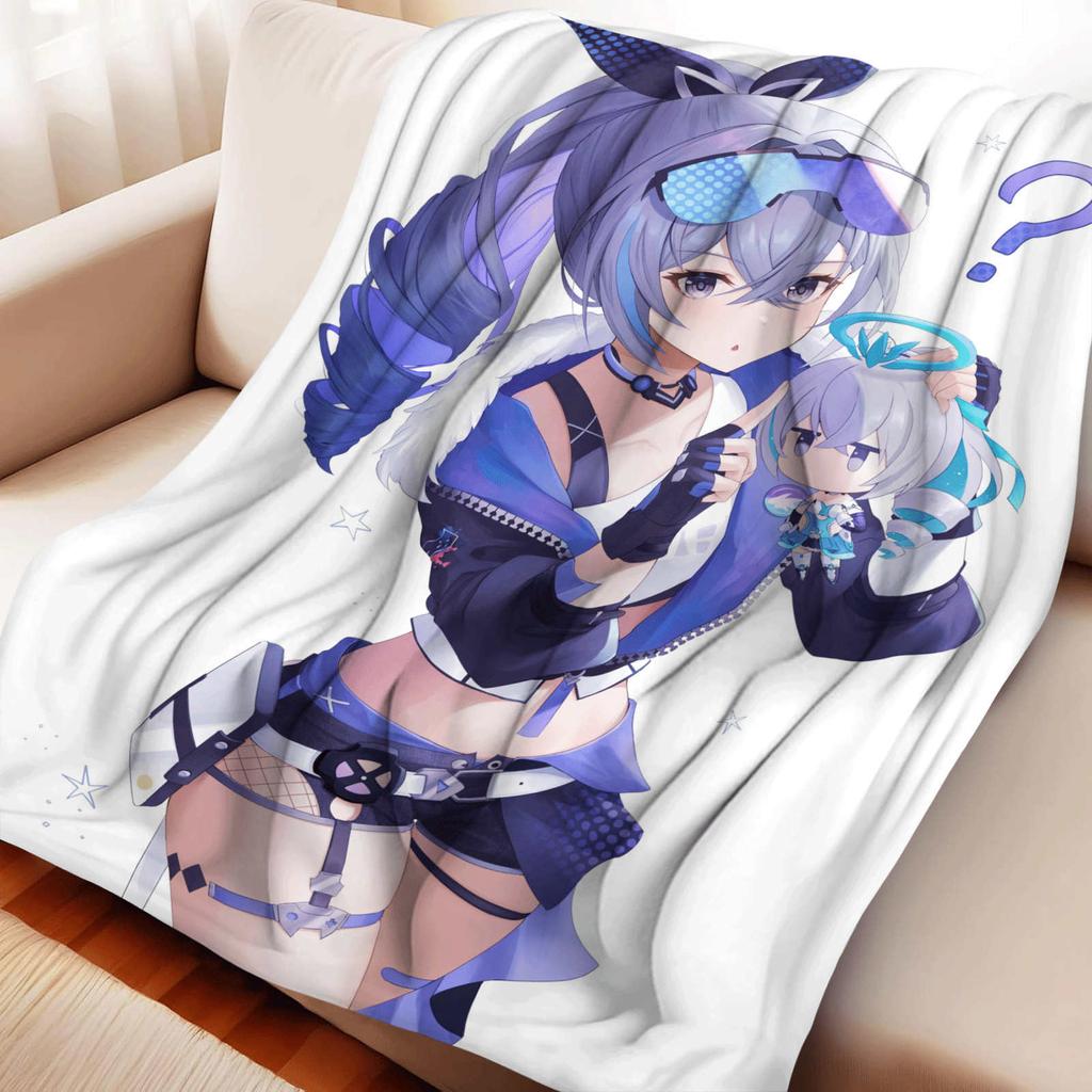 Game Honkai:starrail Silver Wolf Flannel Blanket Warmth Soft Air Conditioning Otaku Blanket Multifunctional Decorative Blankets