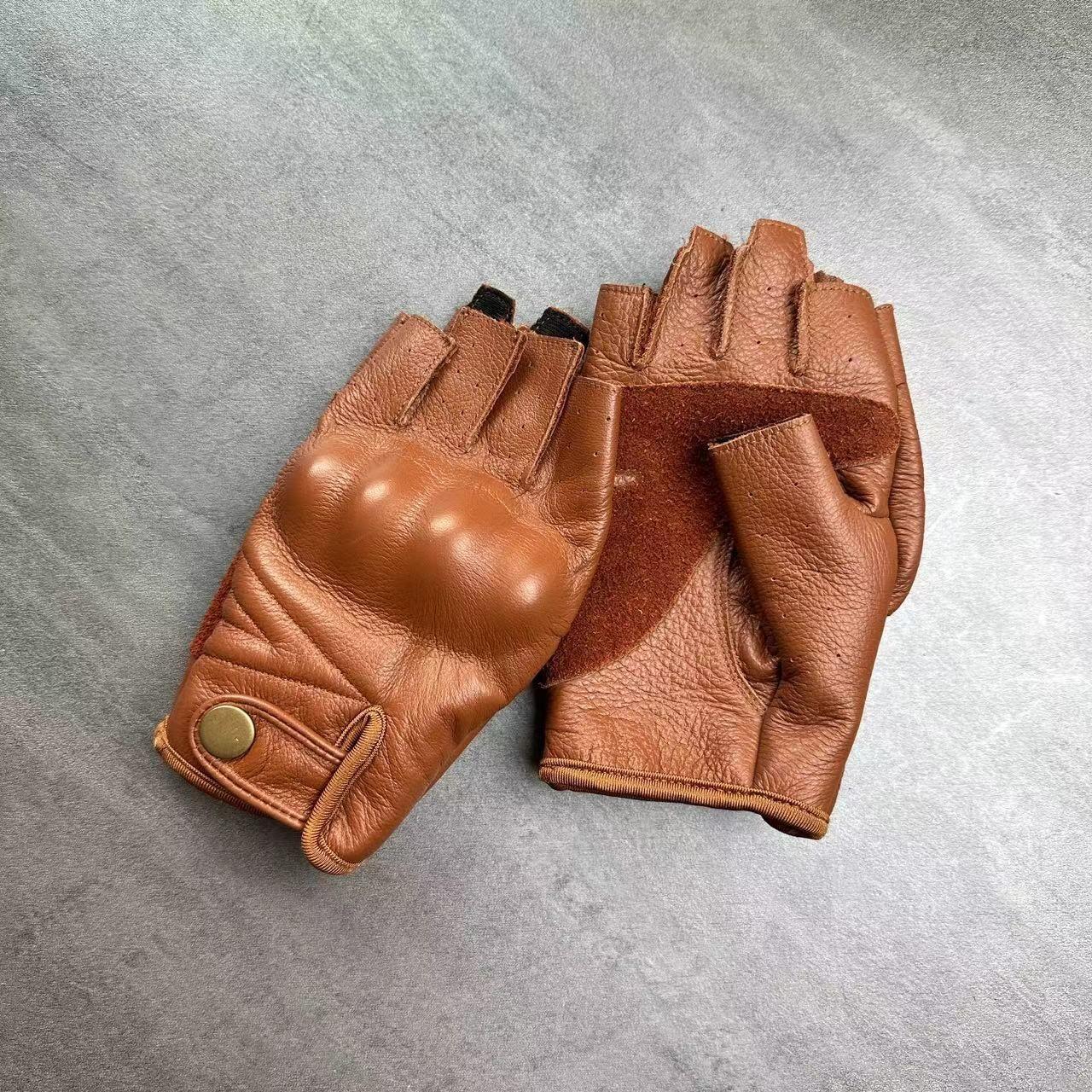 

Мотоциклетные перчатки Кожаные мотоциклетные перчатки Защитная экипировка Коровья кожа Полные пальцы Противоскользящие перчатки S коричневый