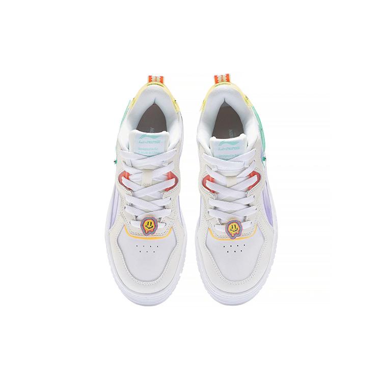 New LiNing Wave Low Top Skateboard Shoes Women's White Purple AGCS198-1