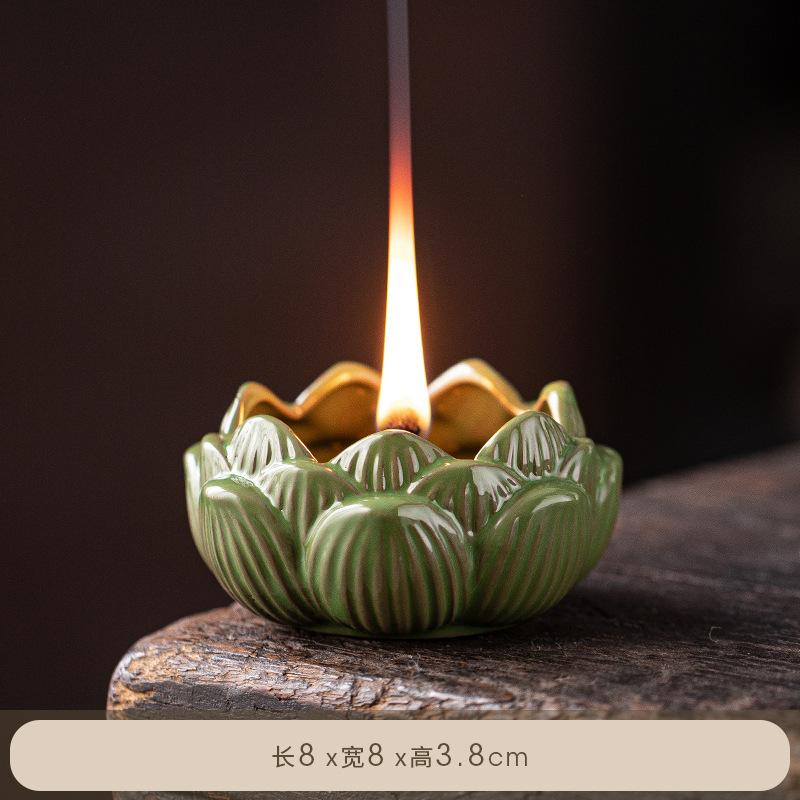 Retro Ceramiczna Lampa Olejna Budda Domowa Lampa Przednia Stały Uchwyt na Lampę Maślaną Lampa na Paliwo Płynne do Dekoracji Domu