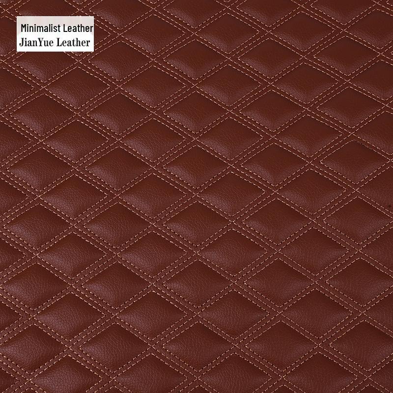 Diamond Pattern Embroidered Car Seat Cushion and Fabric Bag Set