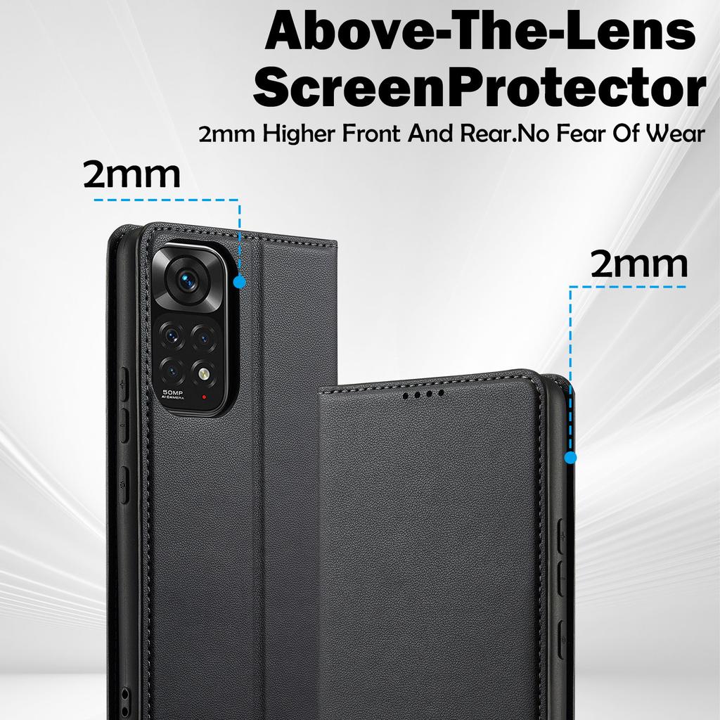 LC.IMEEKE L1 Series for Xiaomi Redmi Note 12 Pro 4G/11 Pro 5G (Qualcomm)/11 Pro 4G (Mediatek) Case PU Leather Wallet Stand Phone Cover