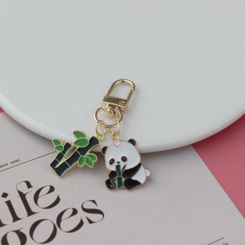 Cute Panda Keychain Metal Cartoon Style Bag Pendant for Collectible Souvenir