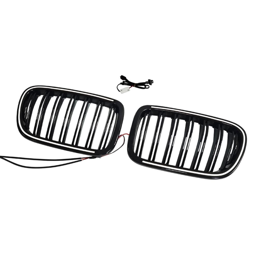 Black Front Bumper Kidney Grill Grille Fit X3 F25 2011-2014 Dual Line