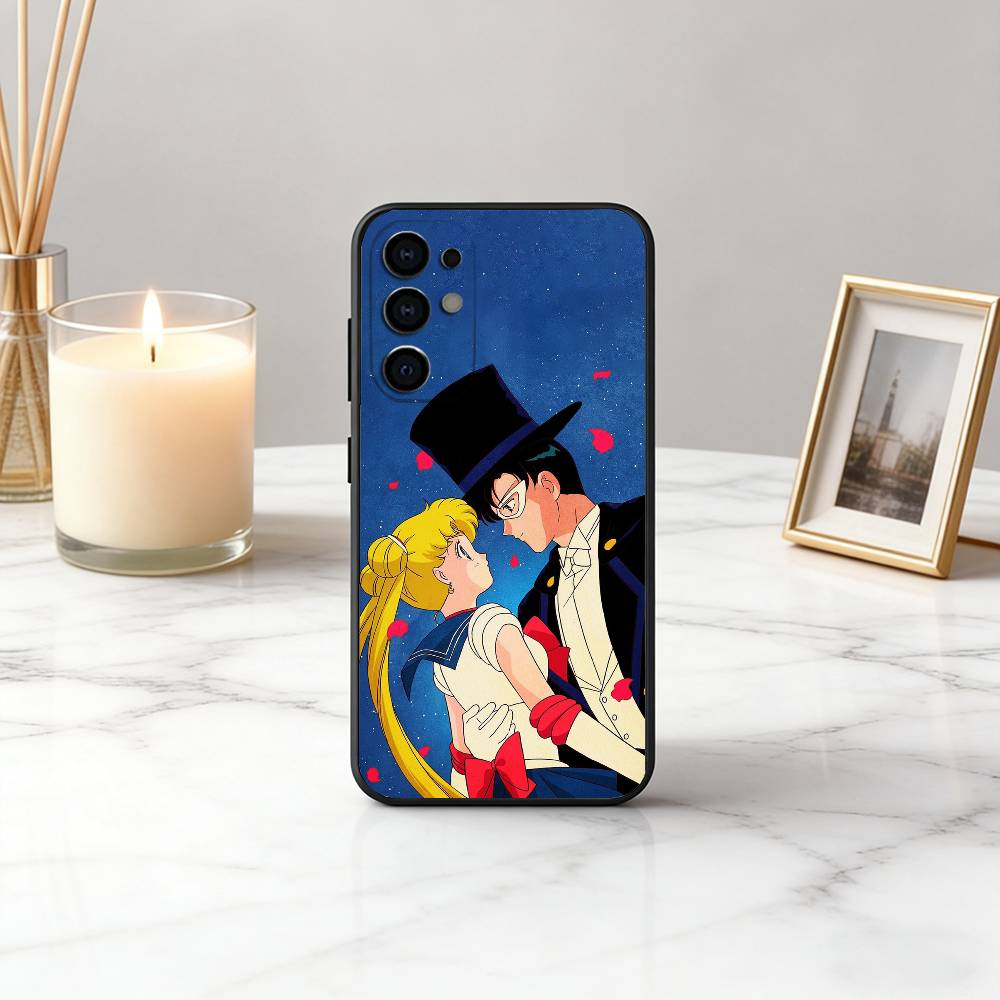Cute S-Sailor M-Moons Usagi Tsukino Phone Case For Samsung S25,S24,S21,S22,S23,S30,Ultra,S20,Plus,Fe,Soft Silicone Black Cover