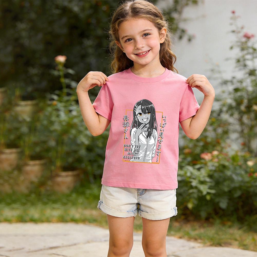 Dont Toy with Me Miss Nagatoro Anime Print T Shirt for Kids Boys Girls Casual Cotton Tee Top Summer Children Clothes