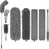 7 Pièces Plumeau Telescopique, Poussiere Plumeau Lavable Microfibre, Plumeau Poussiere Telescopique 240 Cm, Balai Télescopique Pour Ventilateur Plafon