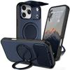 Case for 17 16 15 14 13 12 Pro Max 360 Degree Rotating Magnetic Bracket Lens Protective Cover Tough Shell Plain With Holder