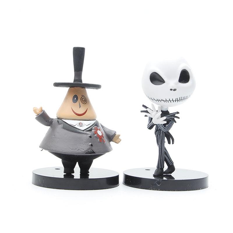 The Nightmare Before Christmas Skull Jack Figure Collectible Toy Pvc Material 10 Assorted Colors Set