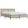 VidaXL Bed Frames Sonoma Oak 140x200 Cm Engineered Wood and Metal, Bed, Bedroom Furniture, Slatted Base, Bed 3279998